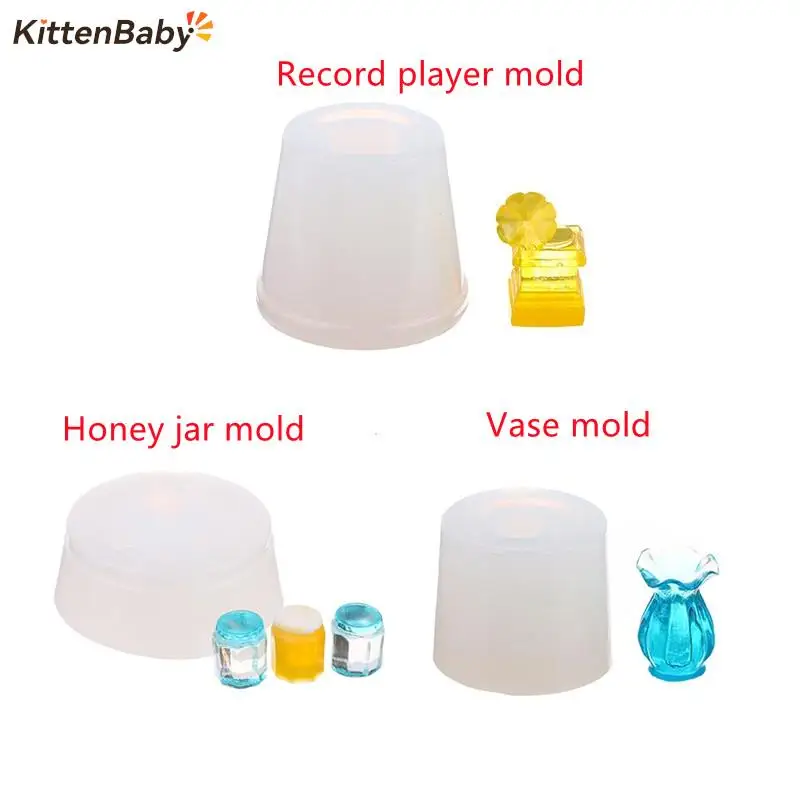 Mini Mold 1:12 Dollhouse Miniature Gramophone Honey Jar Vase DIY Silicone Mold - £6.87 GBP+