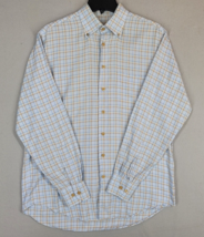 Scott Barber Shirt Mens M Colorful Plaid Pockets Long Sleeve Causal Button - $21.75