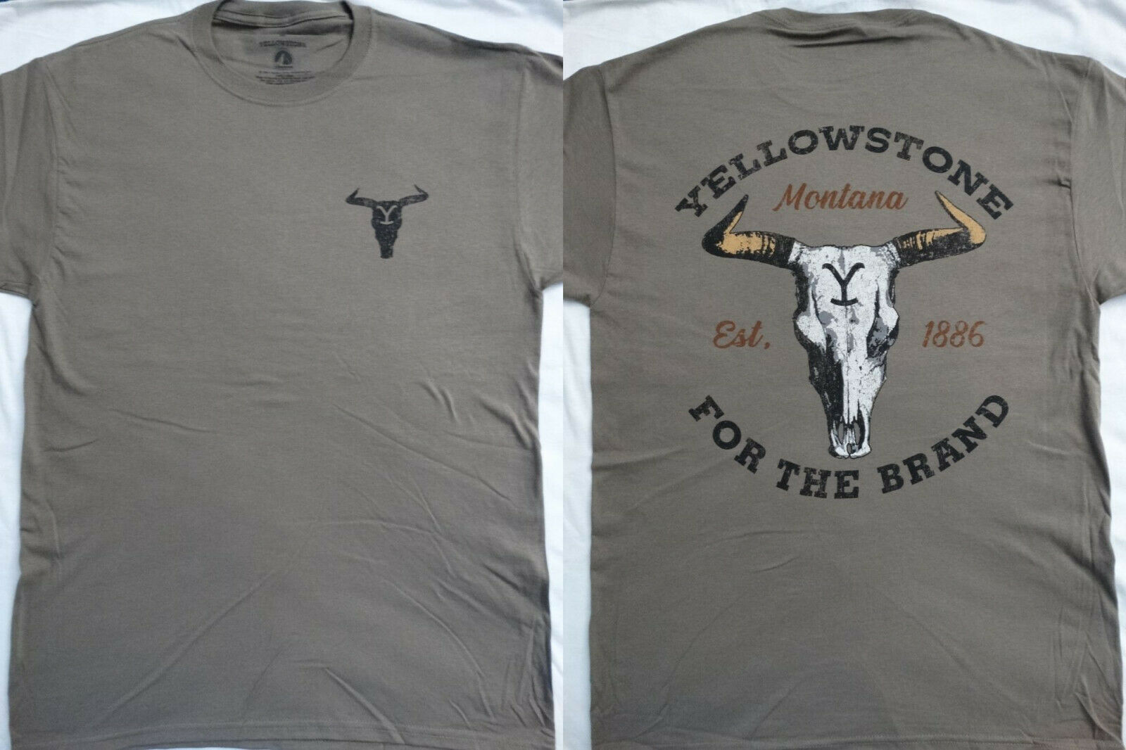 Primary image for Yellowstone TV Show Cattle Skull For The Brand Dutton Ranch Licensed T-Shirt