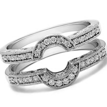 Vintage Solitario Enhancer 0.30 Carati Diamante Halo Stile Ring 14K Placcato Oro - $102.89