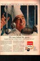 1959 Campbell&#39;s Soup Vintage Print Ad Chef Behind Hanging Spoon Display Photo b3 - £20.71 GBP