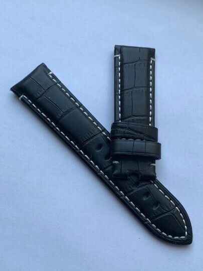 for Panerai black leather watch strap band PAM 22mm Without clasp - £18.74 GBP