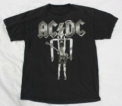 Vtg AC/DC 43&quot; Flick of the Switch Angus Young Black Graphic Short Sleeve T-Shirt - £15.93 GBP