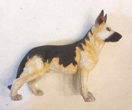 German Shepherd Dog 6.25&quot; Andrea by Sadek Black &amp; Tan Porcelain Figurine Japan - £15.76 GBP