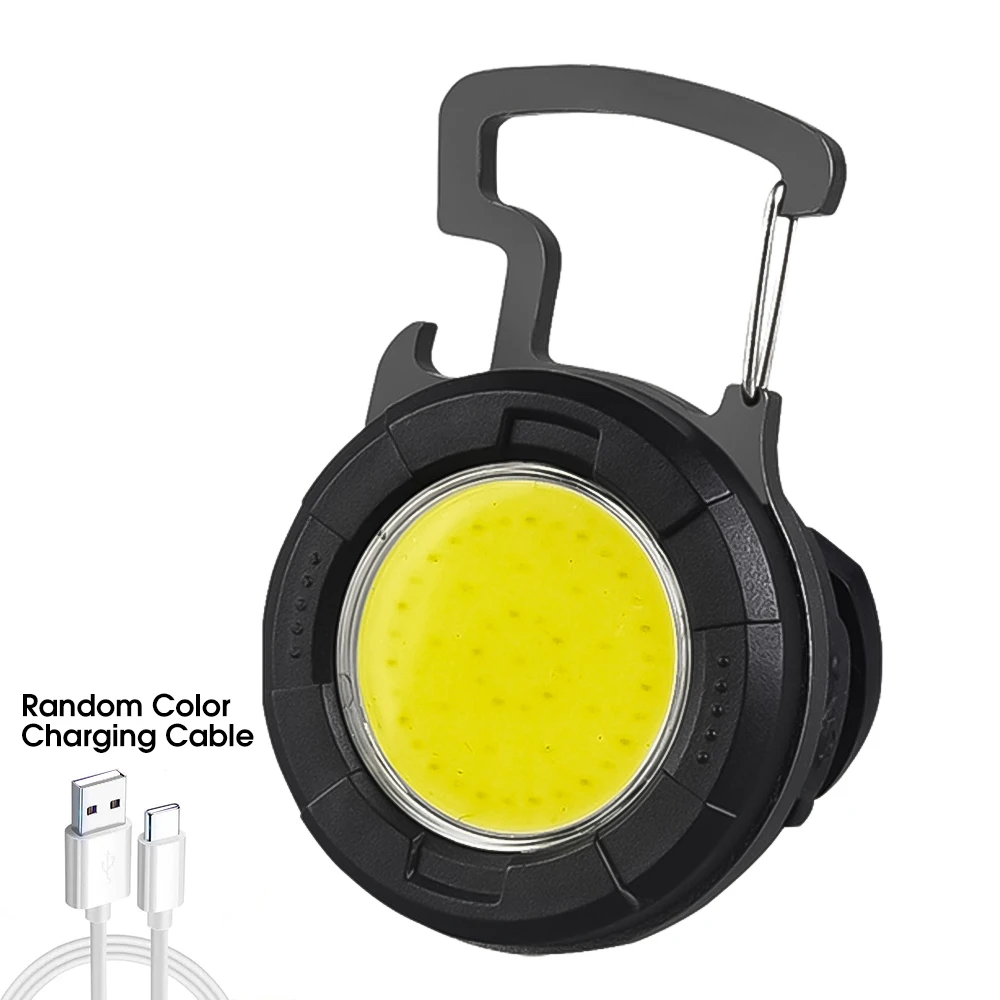 Multifunctional Mini Glare COB Keychain Pendant Light Usb Charging Emergency Lig - £71.32 GBP