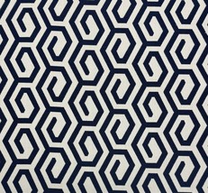 Sunbrella Ming Fretwork Indigo Blue Geo Outdoor Indoor Woven Fabric By Yard 54&quot;W - £15.72 GBP