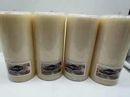 (4) Vanilla Swirl Candle lite Pillar Candle 2.75&quot;x6&quot;  Vintage Holiday Fa... - $750.65 MXN