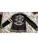 London 2012 Canadian Olympic Team Black Jacket Track Hudson Bay co. girl... - $456.73 MXN