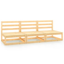 Garden Middle Sofas 3 pcs Solid Wood Pine - £98.99 GBP