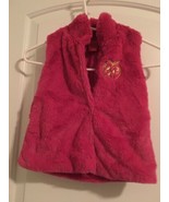 Apple Bottom Toddler Girls Pink Faux Fur Vest Jacket Snap Front Size 3T  - £34.96 GBP