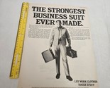 Lee Work Clothes Strongest Business Suit Vintage Print Ad 1968 Man Toolbox - $5.98