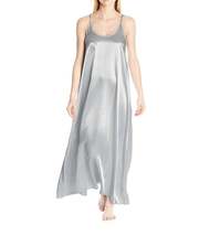 Pj Harlow - Monrow Satin Long Nightgown With Gathered Back - £33.08 GBP