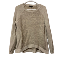 The Limited Womens Pullover Sweater Beige Long Sleeve Contrast Knit Mini... - £11.85 GBP