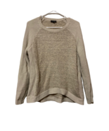 The Limited Womens Pullover Sweater Beige Long Sleeve Contrast Knit Mini... - £11.59 GBP