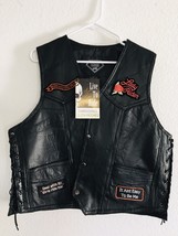 Live to Ride Motorcycle Vest NWT Genuine Leather Patches Lady Rider Wome... - £47.81 GBP