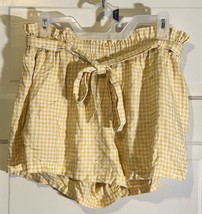 Women’s NWT Hollister Ultra High Rise Paperbag Waist Plaid Shorts | Size Large - £8.88 GBP