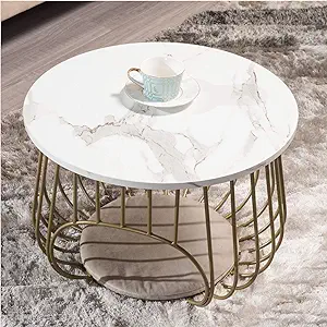 22&quot; Round Coffee Table, 2-In1 End Table &amp; Cat Bed, Cocktail Table Mdf To... - $246.99