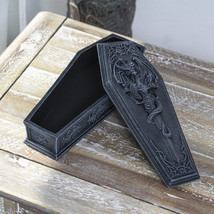 Gothic Alchemy Guardian Dragon Excalibur Sword Coffin Decorative Jewelry Box - £25.56 GBP