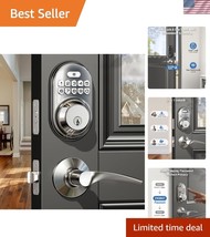 Versatile Keypad Deadbolt with Auto Lock &amp; Stylish Lever Handles in Sati... - $77.99