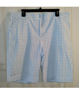 EXCELLENT WOMENS LAURA SCOTT LIGHT BLUE GINGHAM CHECK SHORT W/ POCKETS  ... - $461.81 MXN