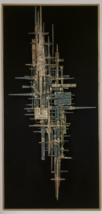 MID CENTURY MODERNIST ABSTRACT BRUTALIST METAL WALL SCULPTURE BY E.J. ZA... - $2,249.00
