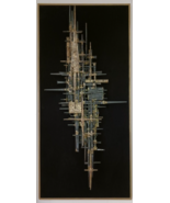 MID CENTURY MODERNIST ABSTRACT BRUTALIST METAL WALL SCULPTURE BY E.J. ZA... - £1,769.12 GBP