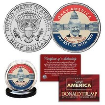 Donald Trump Okay AMERICA-I&#39;M With You Pin Style Jfk Kennedy Half Dollar Us Coin - £7.49 GBP
