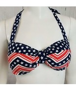 Catalina Swim Red White Blue Stars Stripes Americana 4th July Bikini Top... - $236.30 MXN