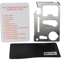 11-IN-1 Multi Function Survival Pocket Card Tool Outdoor Camping Emergen... - £8.69 GBP