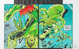 Official Original DC Comics Colorist&#39;s art,Aquaman v Green Lantern JLA 4... - $49.49