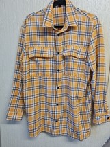 Boohoo Man Yellow Plaid Longsleeve Es Shirt For Men Size XS - £14.09 GBP