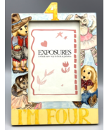 Vintage Exposures Picture Frame Age 4 Birthday 4x6 Photo I&#39;m Four Dogs C... - $22.43 CAD