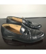 Johnston &amp; Murphy Size 12 M Black Leather Tassel Slip On Apron Toe Dress... - $19.80