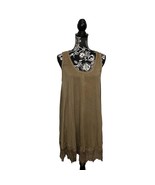 Monoreno Women&#39;s Sleeveless Tank Dress Boho Bohemian Lace Hem Tan - Size... - £14.73 GBP