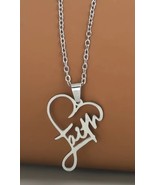 Stainless Steel Christian Heart Shaped  Faith Steel Color Necklace Unise... - $5.93