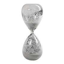 A&amp;B Home 10&quot; White Peleus 60-Minute Silvered Hourglass - £26.12 GBP