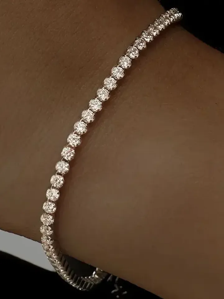 Bracelet for women&#39;s hand silver 925 tennis with cubic zirconia - $119.00