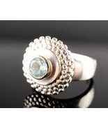 *Vintage 14k Sterling Silver Blue Topaz Ring Size 7.5 - €77,03 EUR