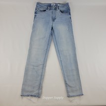 Kensie Vintage Luxe The Slim Jeans Light Wash Frayed Hem Womens Sz 27 - $18.80