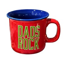 DADS ROCK Large Coffee Mug Vivid Red Blue 12 OZ Tea Cup Fathers Day Gift - $6.79