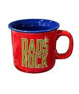 DADS ROCK Large Coffee Mug Vivid Red Blue 12 OZ Tea Cup Fathers Day Gift - £5.10 GBP