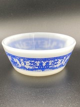 Federal Glass 2x small bowls heatproof &quot;Blue Willow&quot; milk glass, VTG 195... - £22.14 GBP