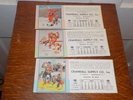 Three Crandall Supply Co. Inc. Calendar Monkey Advertising Ink Blotters - $276.80 MXN