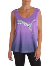 PUMA Womens Cotton Drycell Logo Ombre Tank Top color Royal Purple Size M - £19.21 GBP