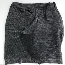 Maje Pencil Skirt Large Metallic Gray Cocktail Evening Party Mini Ruffle Lined - £26.06 GBP