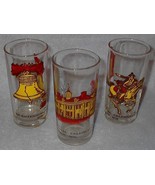Three Bicentennial Celebration Drink Tumblers Glasses with Graphics 6 inch - €8,54 EUR