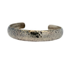 Vintage Sterling Silver Signed 925 Hammered Paved Cuff Bracelet - $54.45