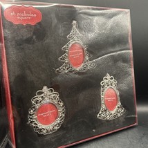 St Nicholas Square Set of 3 Christmas Ornament Frames Tree Bell Wreath - $7.91