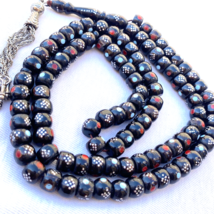 Cylinder 99 Prayer Beads Yemen Natural Black Coral Yusr worry beads neck... - £194.22 GBP