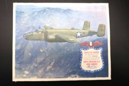 Vtg WW2 Certificate of Honor North American B-25 Army Bomber &quot;Al Carkner... - $75.00